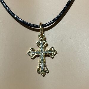 Gold Elegant Rhinestone Cross Necklace Christian Faith Jesus Prayer Necklace